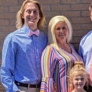 Men’s blue floral print Madison oxford shirt